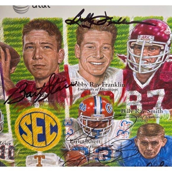 ographed Legends SEC Football 2008 Print Bart Starr 12 Signatures JSA COA - Picture 4 of 10